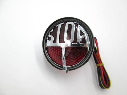 Stop calavera para motos trasero con letrero y portaplaca lateral